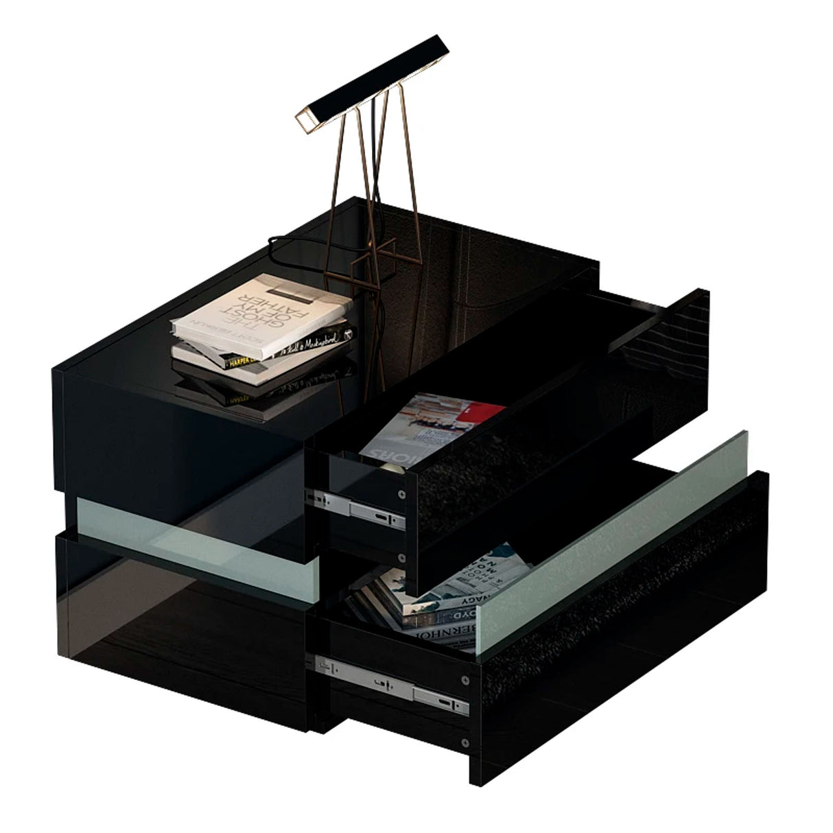 Mesita de noche moderna con luz LED