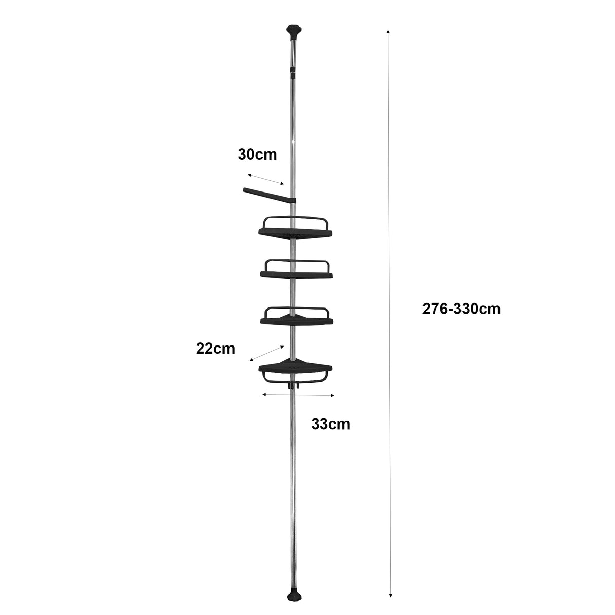 Estantería Telescópica Ducha Baño 276 a 330 cm