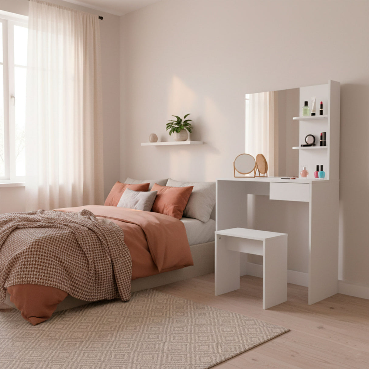 Tocador con Espejo 75x40x137 cm