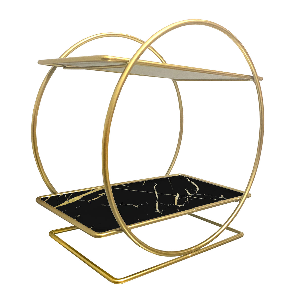 Estantería Organizadora de Maquillaje de Metal con Diseño Circular