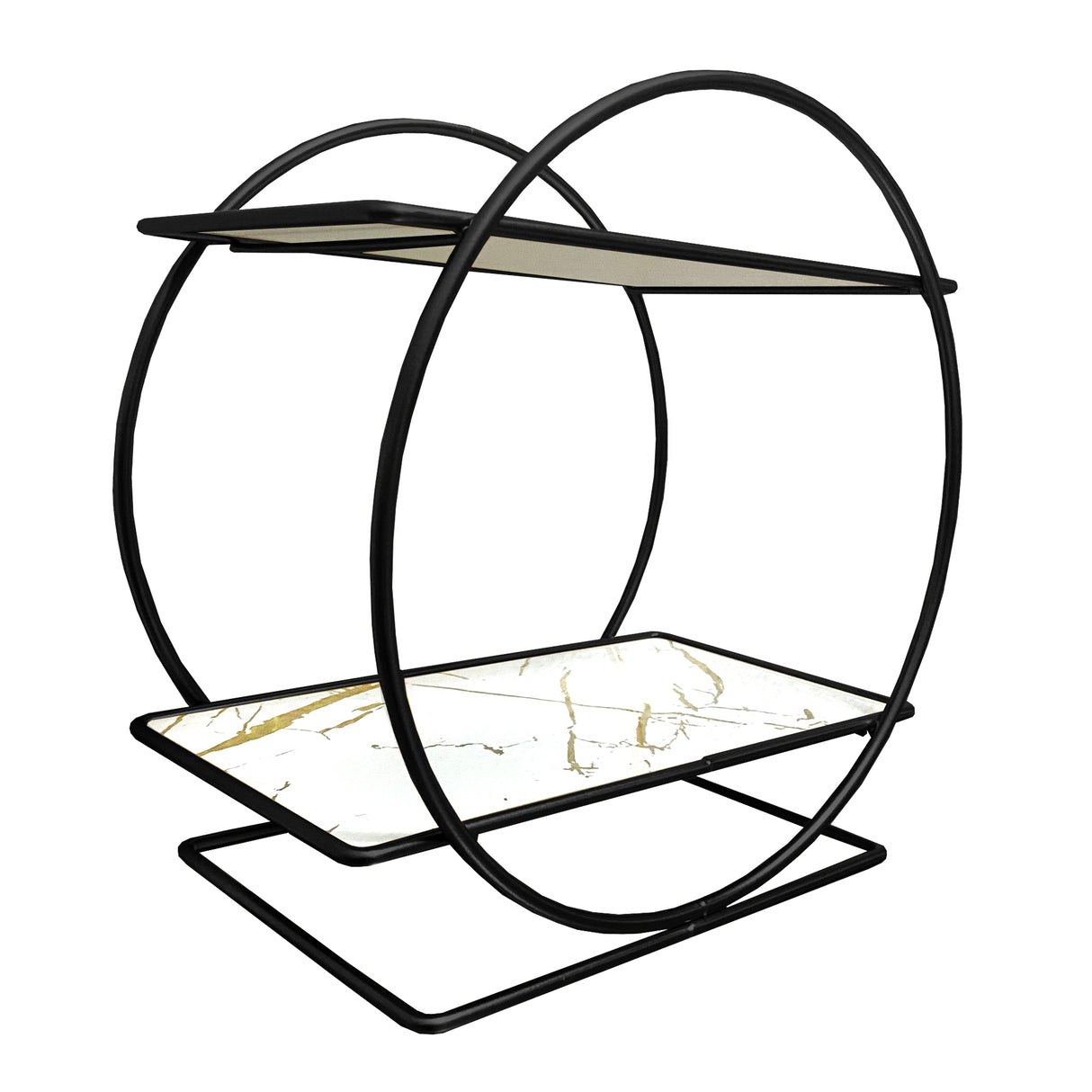Estantería Organizadora de Maquillaje de Metal con Diseño Circular