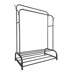 Perchero Burro Premium Maxi 2 Stand Nyana Home 157x110x56cm, 2 baldas para colgar, 4 ganchos laterales, 2 baldas inferiores - Nyana Store