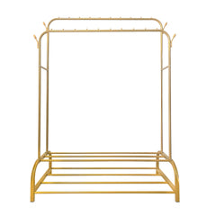 Perchero Burro Premium Maxi 2 Stand Nyana Home 157x110x56cm, 2 baldas para colgar, 4 ganchos laterales, 2 baldas inferiores - Nyana Store