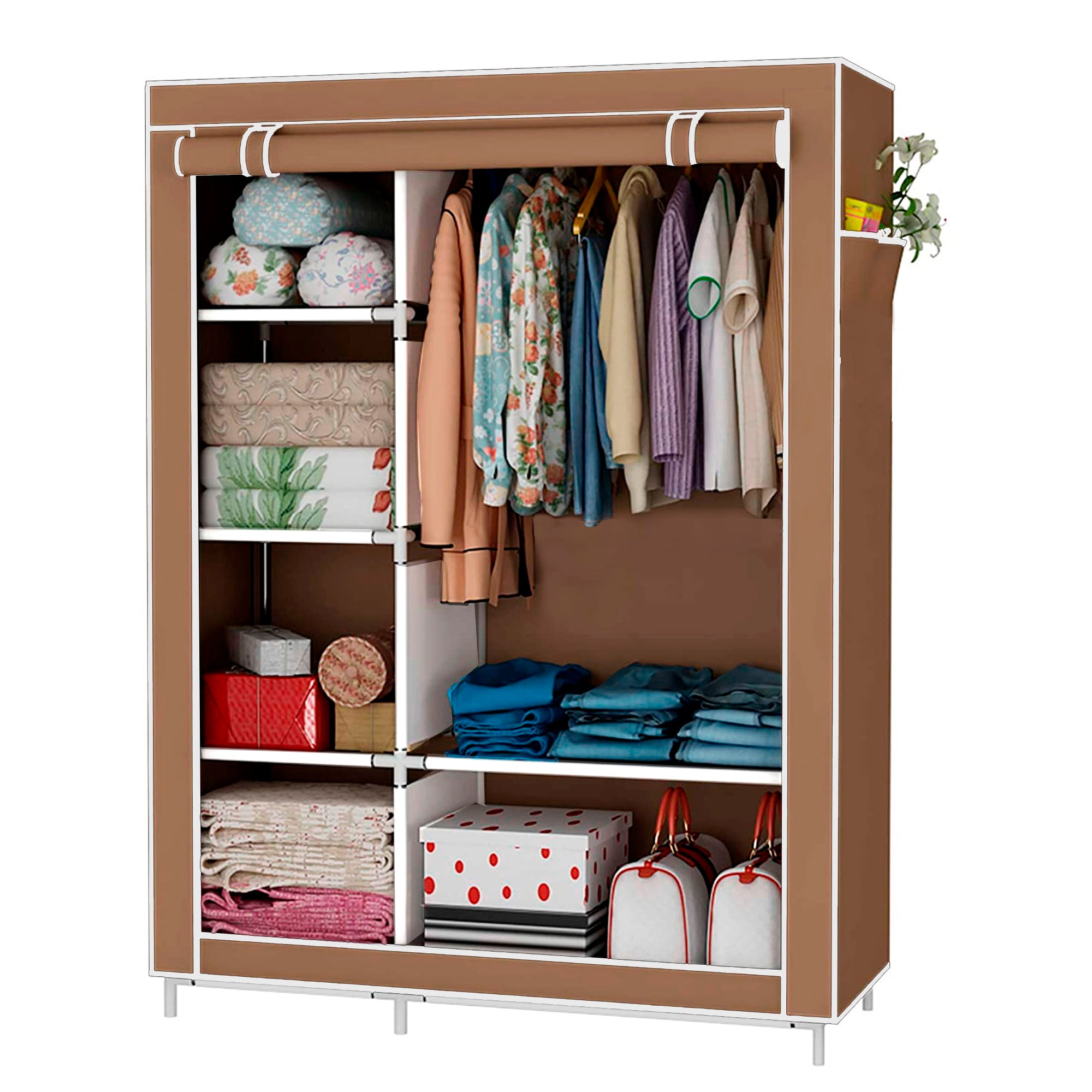Armario Vestidor Tela Con Bolsillos Laterales 170x105x45 Cm