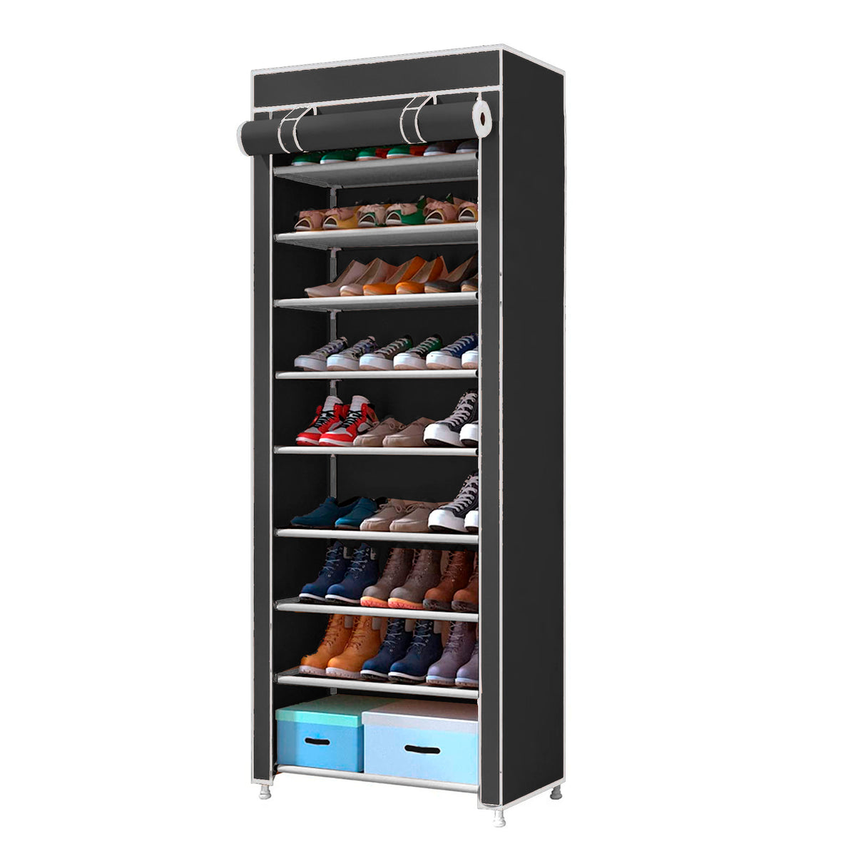 Armario Zapatero Tela Con Puertas 160x60x30 Cm