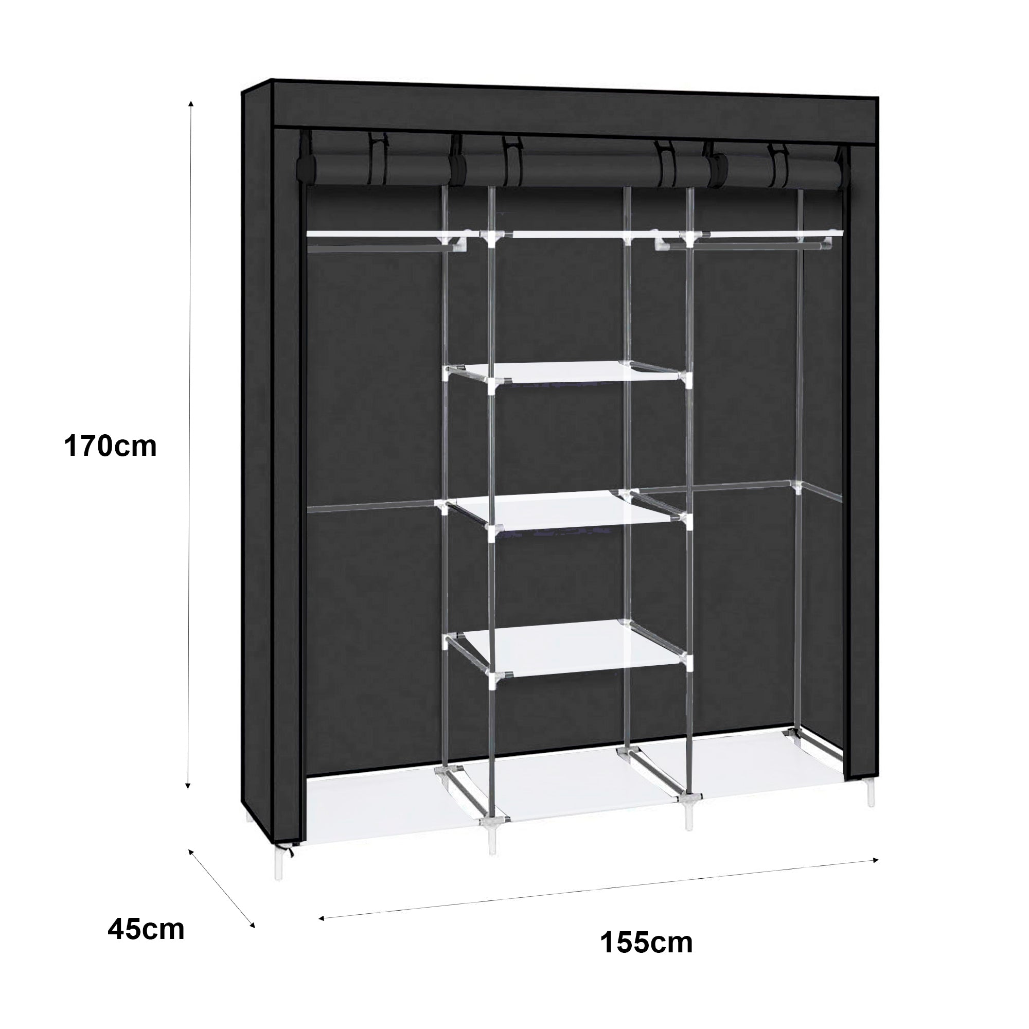 Armario Vestidor de Tela 170x150x45 cm