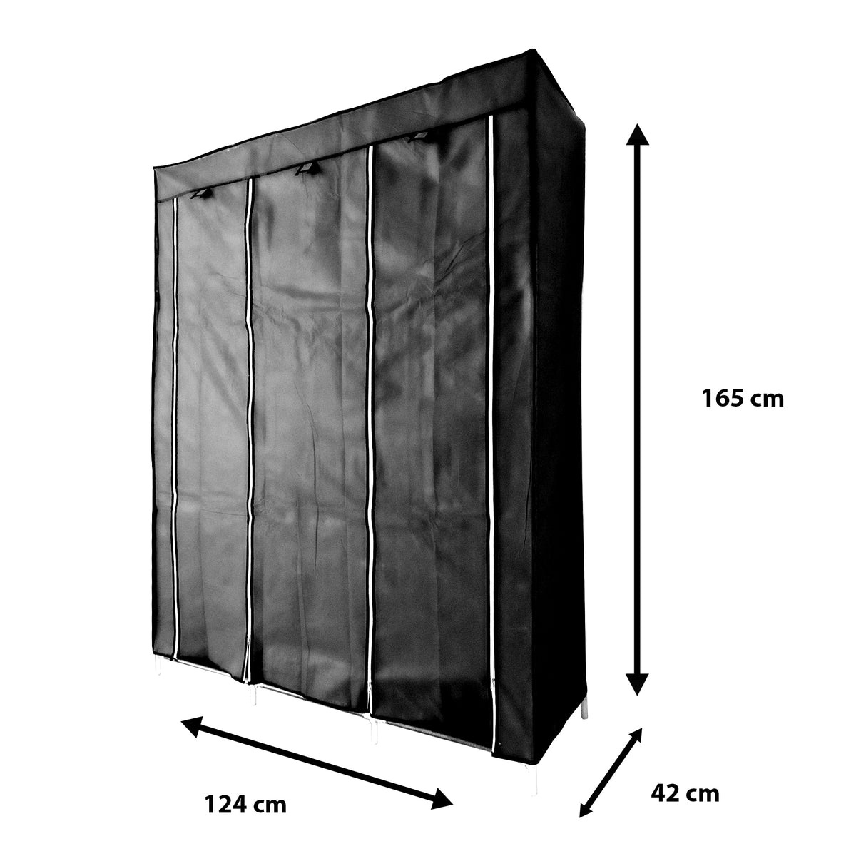 Armario Vestidor de Tela Nyana Home 170x130x45cm, 2 puertas, 9 huecos, 1 ropero