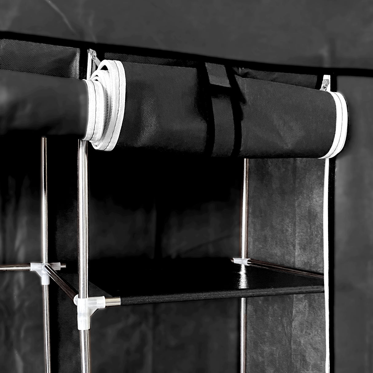 Armario Vestidor de Tela Nyana Home 170x130x45cm, 2 puertas, 9 huecos, 1 ropero