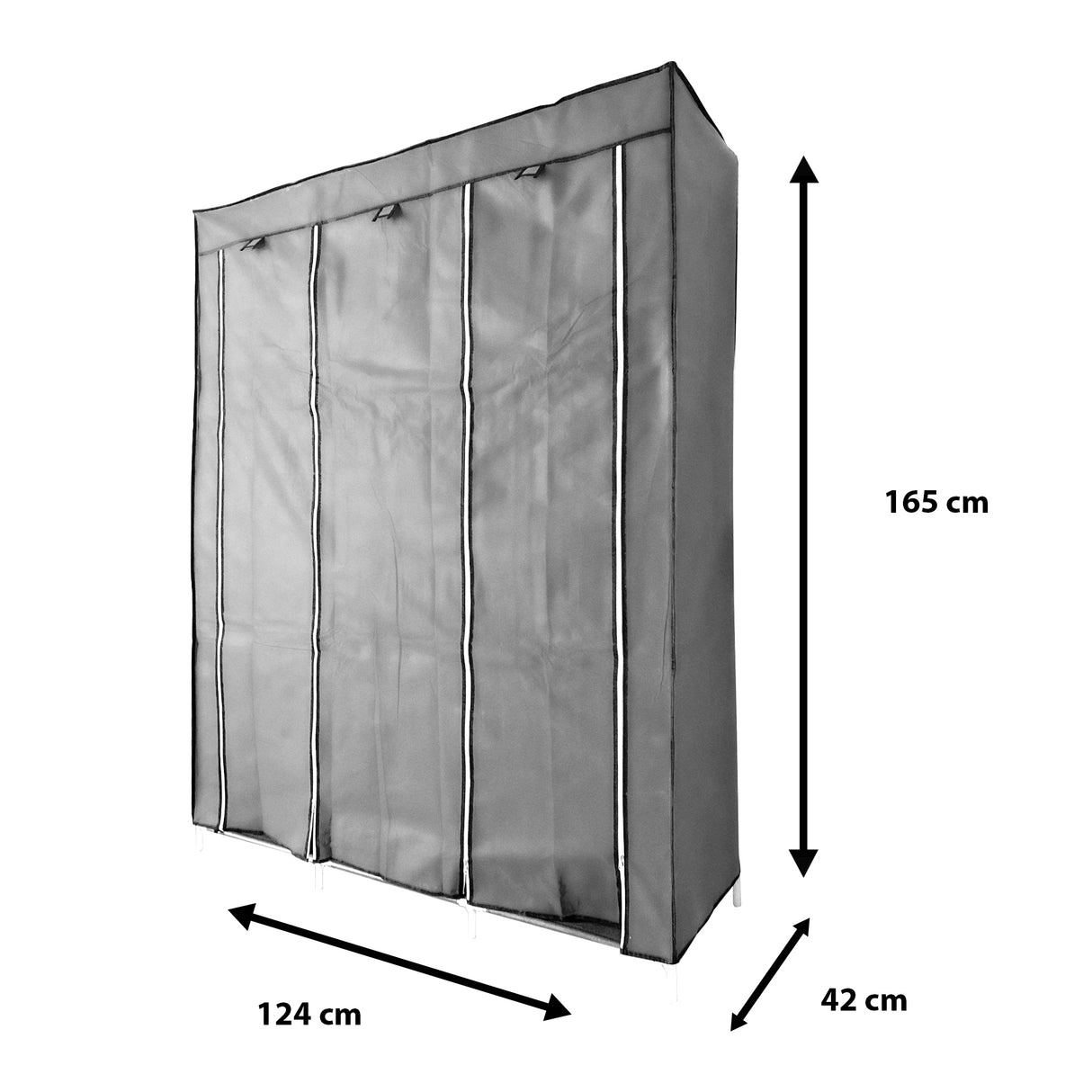 Armario Vestidor de Tela Nyana Home 170x130x45cm, 2 puertas, 9 huecos, 1 ropero