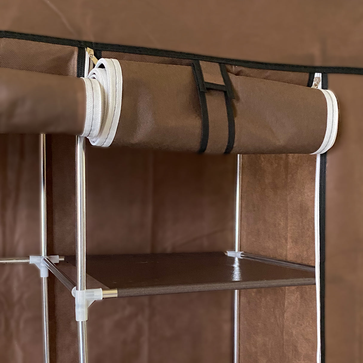 Armario Vestidor de Tela Nyana Home 170x130x45cm, 2 puertas, 9 huecos, 1 ropero