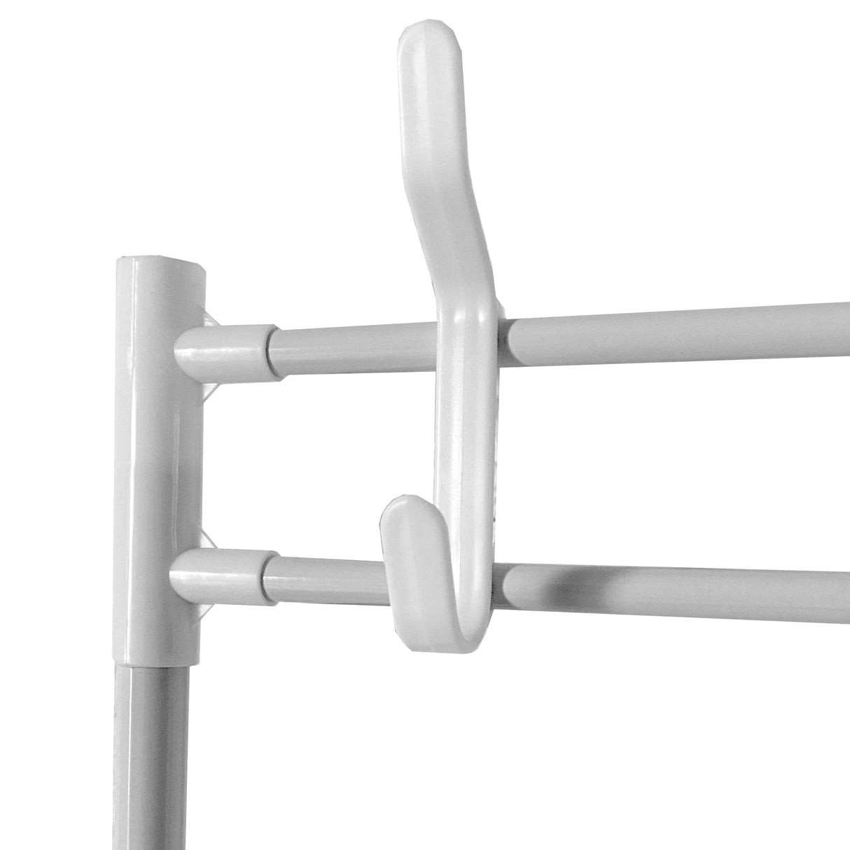 Recibidor perchero metálico de entrada Nyana Home 155cmx60cmx28cm, 4 baldas, 8 colgadores