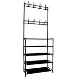 Recibidor perchero metálico de entrada Nyana Home 155cmx60cmx28cm, 4 baldas, 8 colgadores