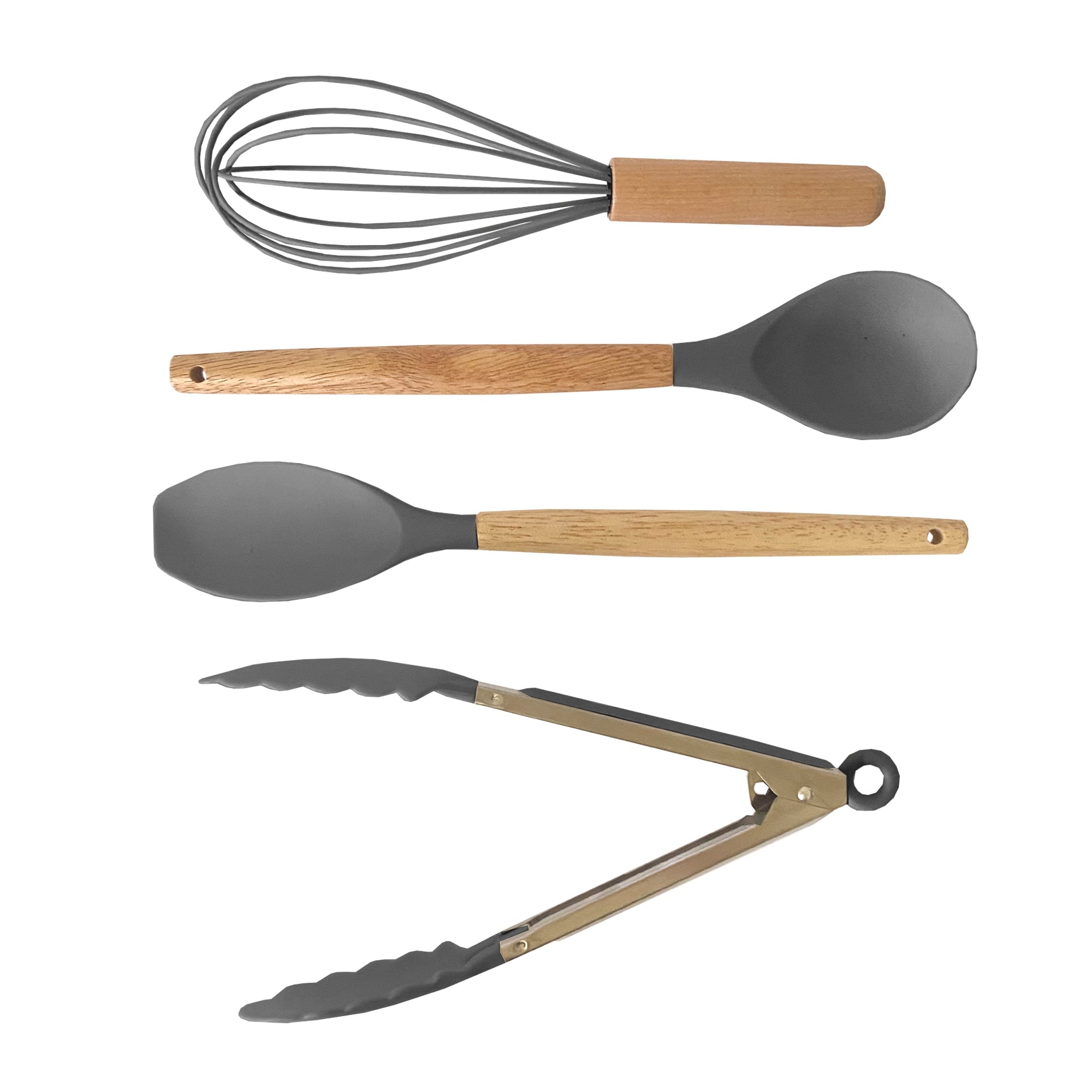 Set de Utensilios de Silicona y Madera 19 Piezas Nyana Home con Cuchillos y Tabla de Cortar