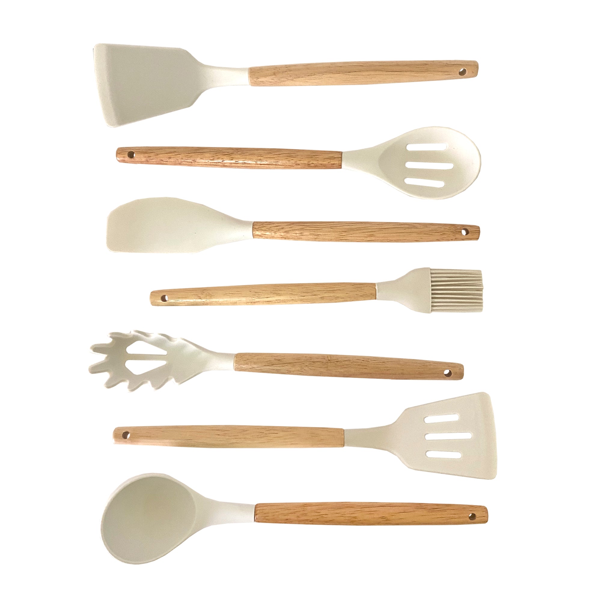 Set de Utensilios de Silicona y Madera 19 Piezas Nyana Home con Cuchillos y Tabla de Cortar