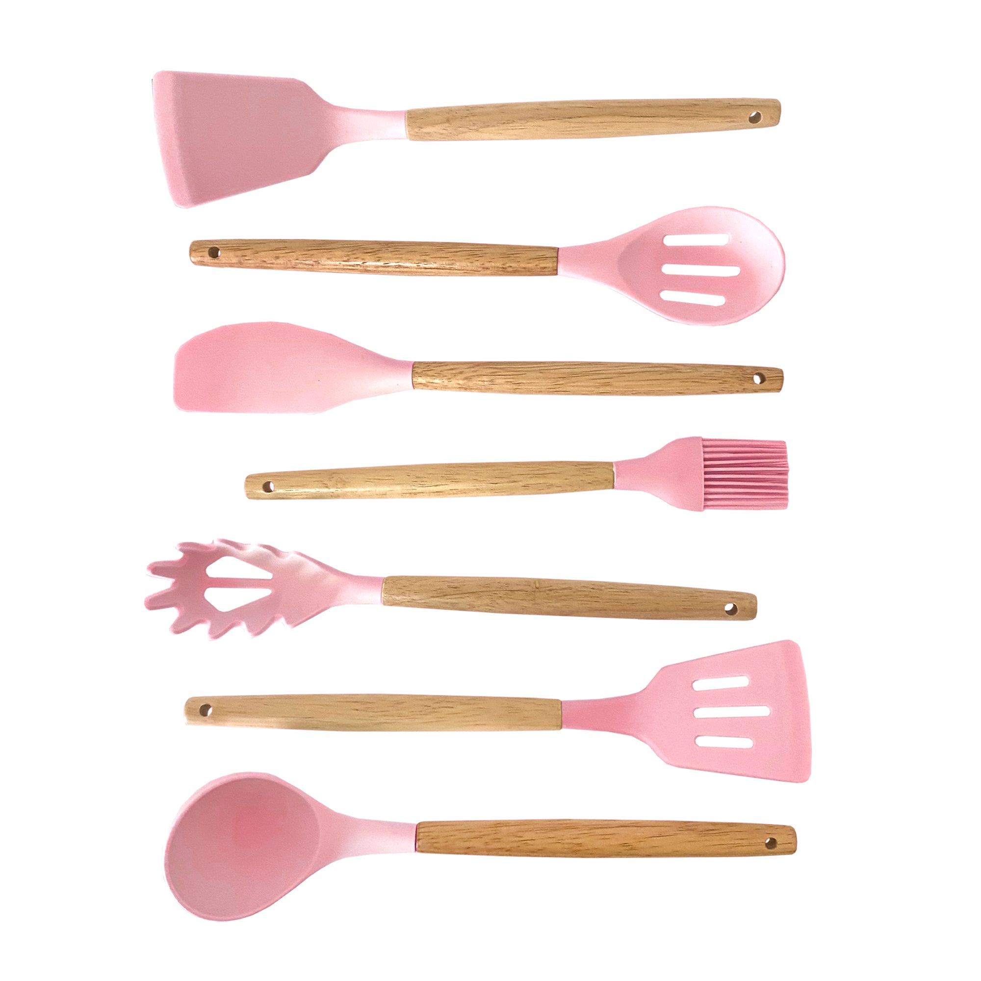 Set de Utensilios de Silicona y Madera 19 Piezas Nyana Home con Cuchillos y Tabla de Cortar