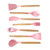 Set de Utensilios de Silicona y Madera 19 Piezas Nyana Home con Cuchillos y Tabla de Cortar