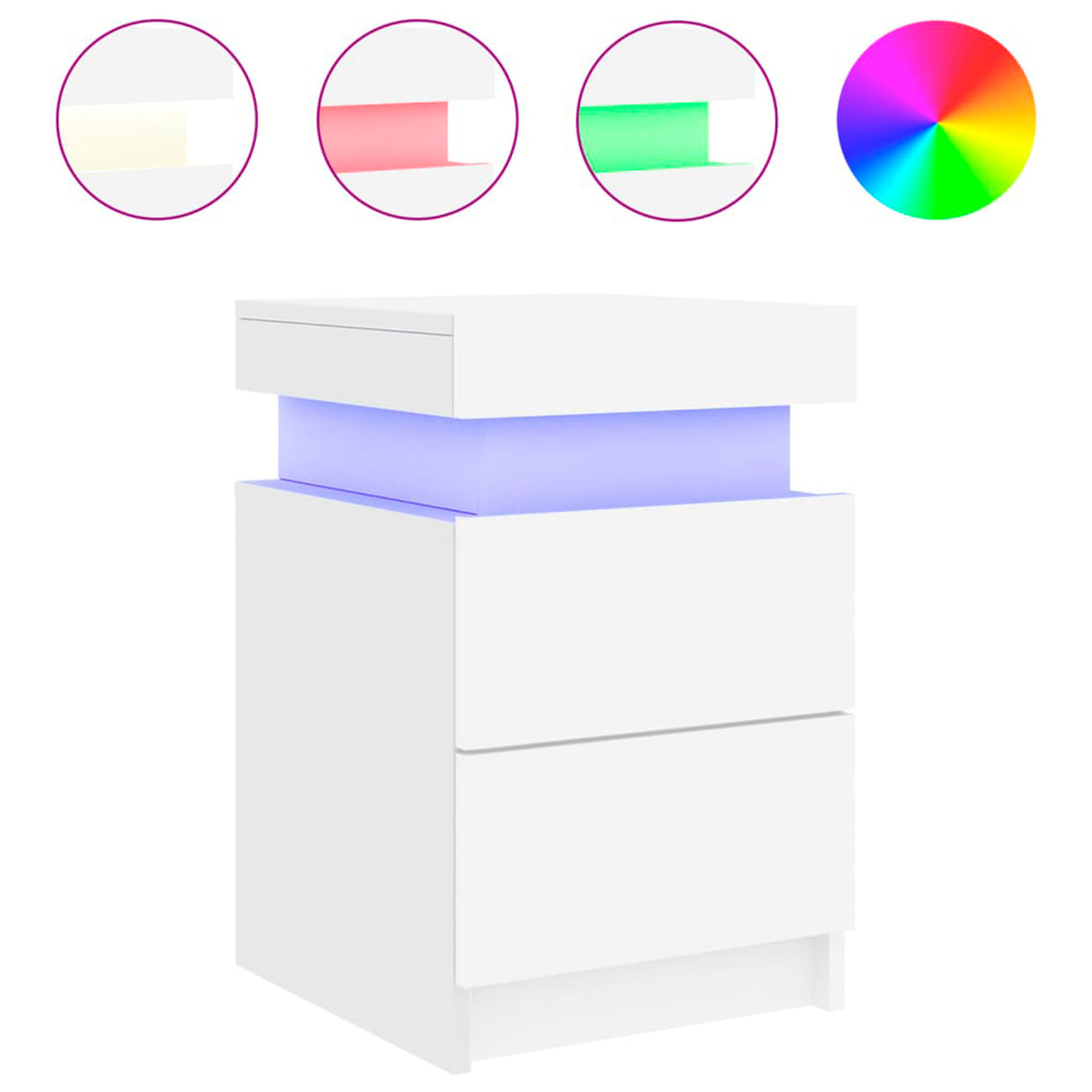 Mesita de noche moderna con luz LED