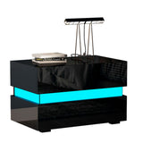 Mesita de noche moderna con luz LED