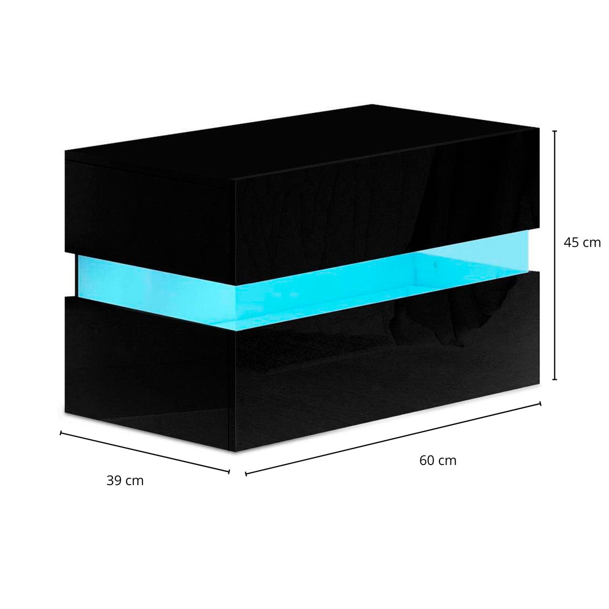 Mesita de noche moderna con luz LED