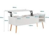 Mesa de centro elevable