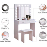 Tocador con espejo y luces LED