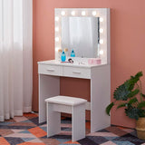 Tocador con espejo y luces LED