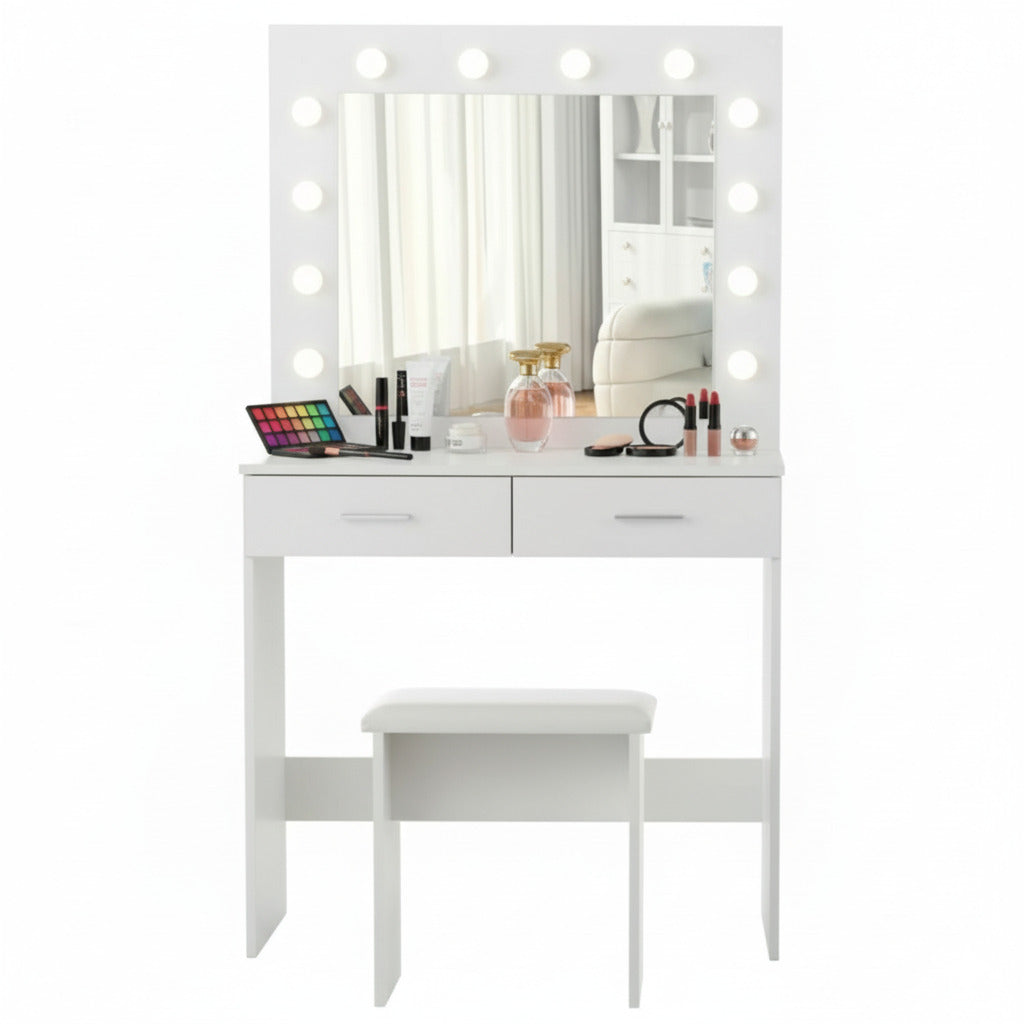 Tocador con espejo y luces LED