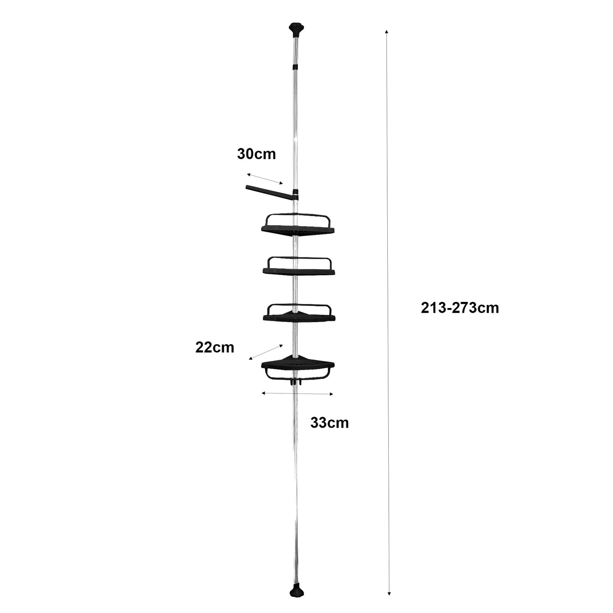 Estantería Telescópica Ducha Baño 213 a 273 cm