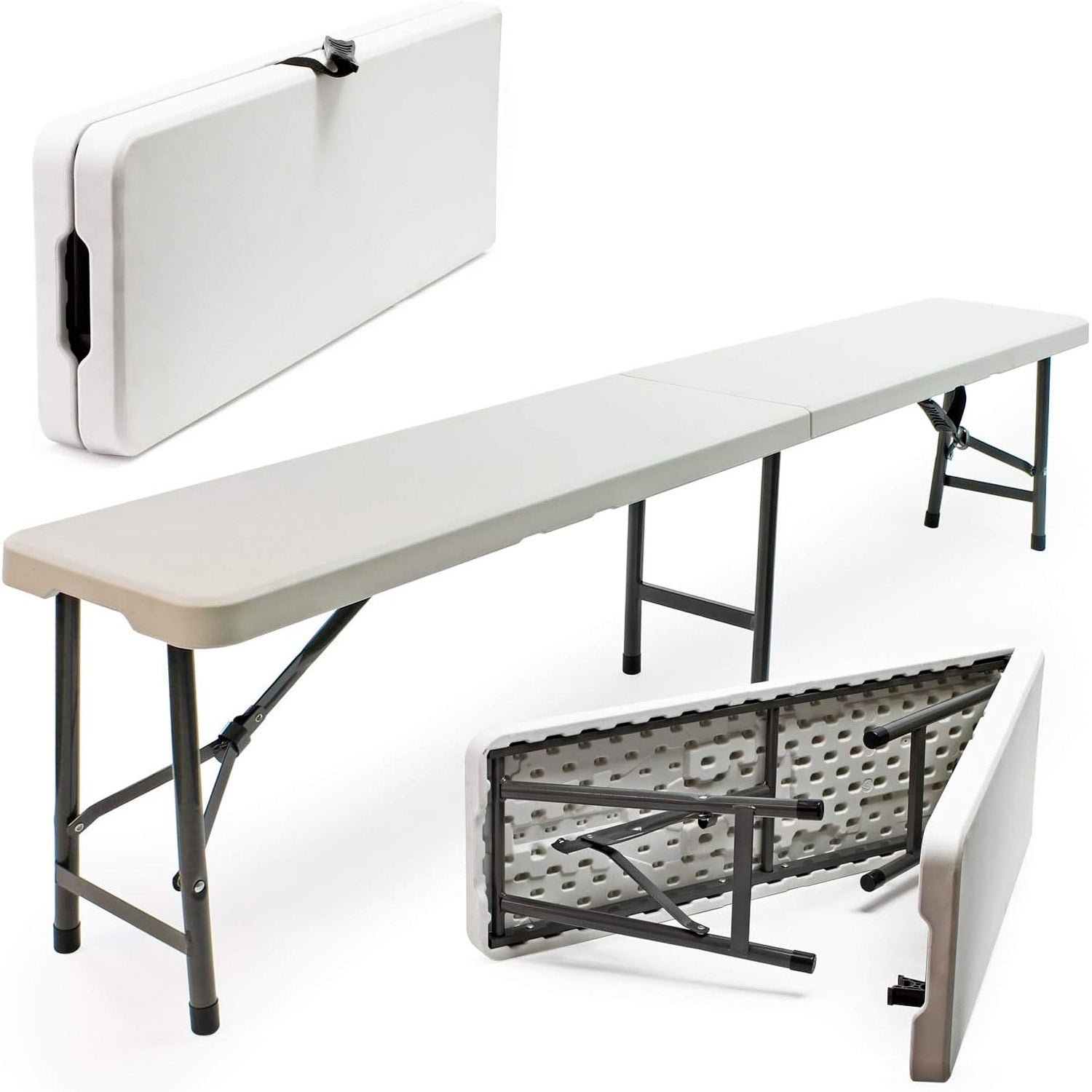 Banco Plegable Portatil Resina 180x29x43 cm