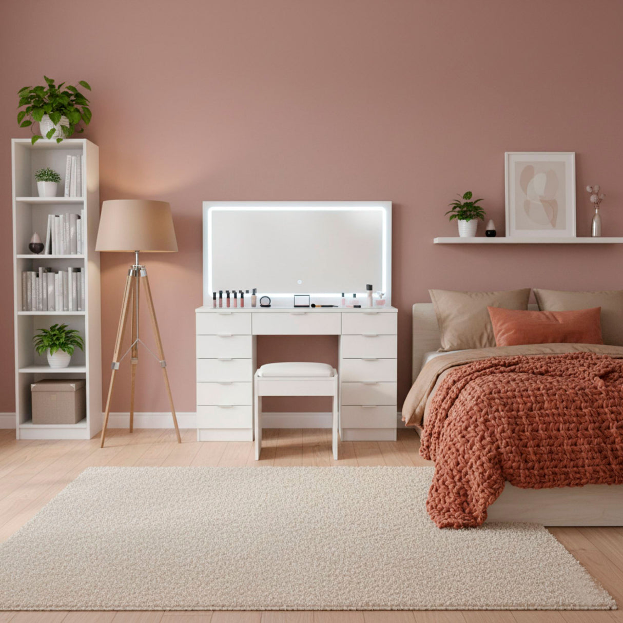 Tocador Maquille con espejo LED