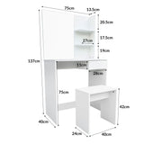 Tocador con Espejo 75x40x137 cm