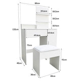 Tocador con Espejo 80x40x132 cm