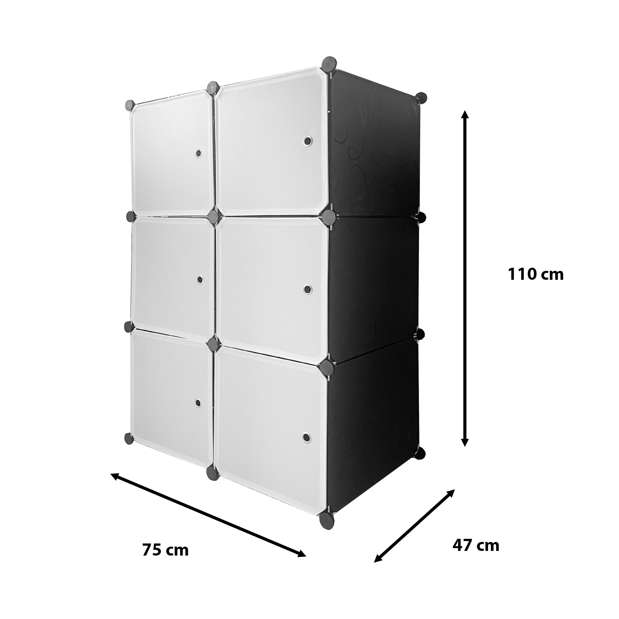 Armario Vestidor Cube Personalizable Boxed Basic Nyana Home 6 Cubos/Puertas 110x75x47cm - Nyana Store