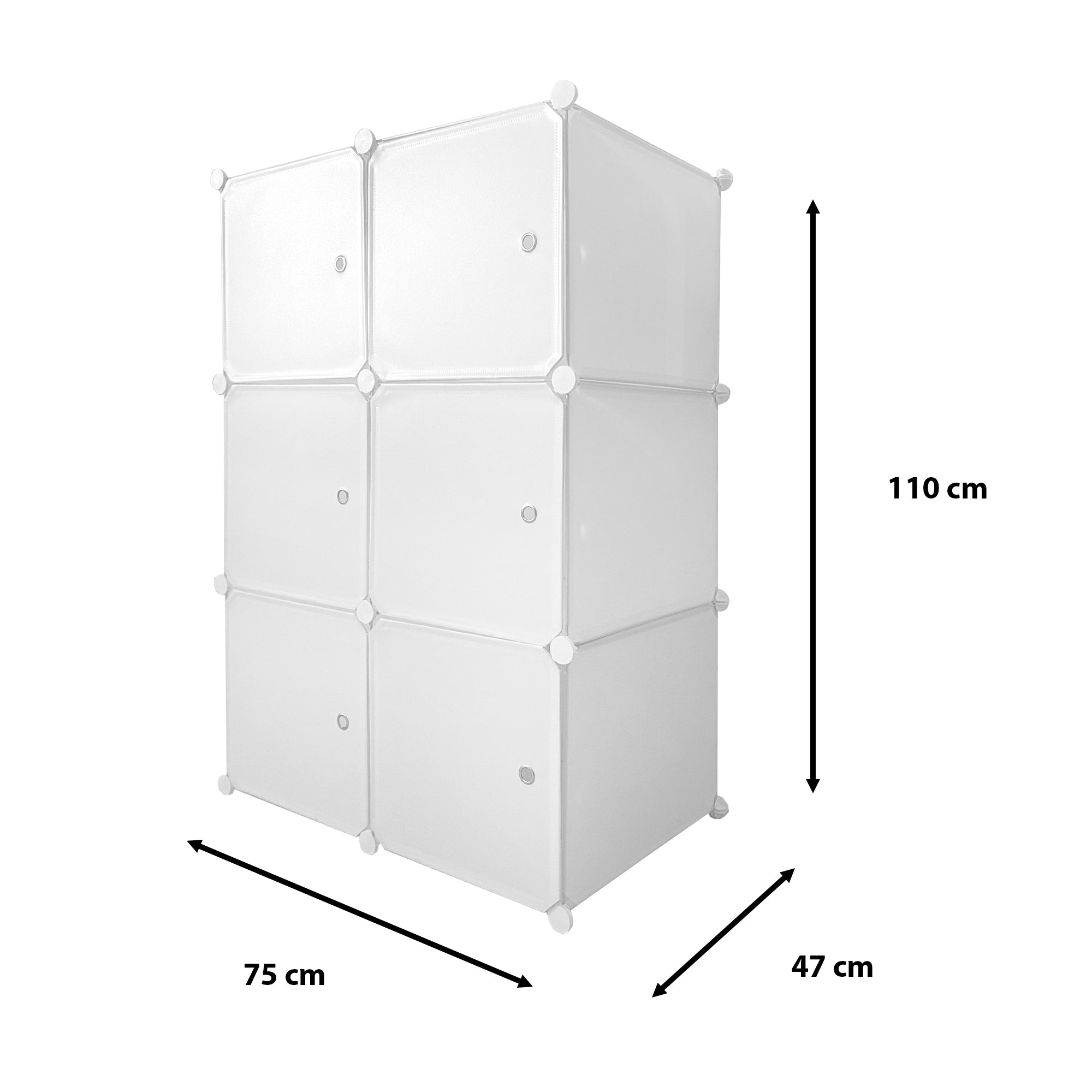 Armario Vestidor Cube Personalizable Boxed Basic Nyana Home 6 Cubos/Puertas 110x75x47cm - Nyana Store