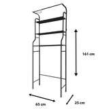 Estantería de baño WC Nyana Home 3 baldas 1 colgador superior 163x68x25cm - Nyana Store
