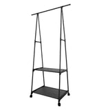 Perchero Burro Majestic Nyana Home 1 Barra Superior 2 Estantes Inferiores 4 Ruedas Giratorias 360º Medidas 158x82x44 cm - Nyana Store