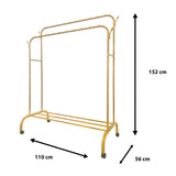 Perchero Burro Premium Maxi 1 Stand Nyana Home 152x110x56cm, 2 barras para colgar, 4 ganchos laterales, 1 balda inferior - Nyana Store