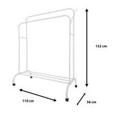 Perchero Burro Premium Maxi 1 Stand Nyana Home 152x110x56cm, 2 barras para colgar, 4 ganchos laterales, 1 balda inferior - Nyana Store