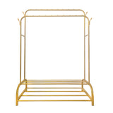 Perchero Burro Premium Maxi 2 Stand Nyana Home 157x110x56cm, 2 baldas para colgar, 4 ganchos laterales, 2 baldas inferiores - Nyana Store