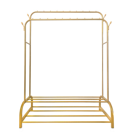 Perchero Burro Premium Maxi 2 Stand Nyana Home 157x110x56cm, 2 baldas para colgar, 4 ganchos laterales, 2 baldas inferiores - Nyana Store