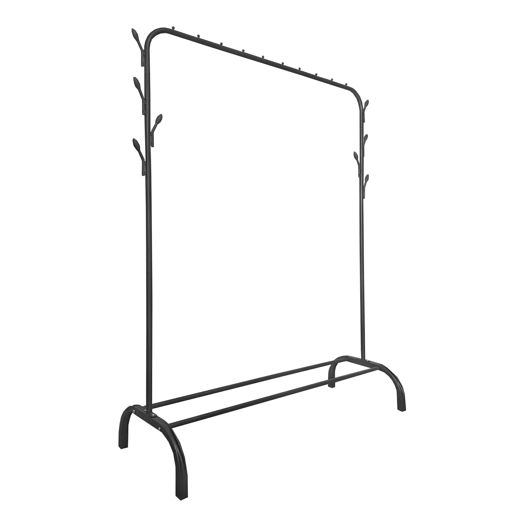 Perchero Burro Premium Rack 1 Stand Nyana Home 148x110x41cm, 1 barra para colgar, 1 balda inferior, 8 ganchos laterales - Nyana Store