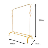 Perchero Burro Premium Rack 1 Stand Nyana Home 148x110x41cm, 1 barra para colgar, 1 balda inferior, 8 ganchos laterales - Nyana Store