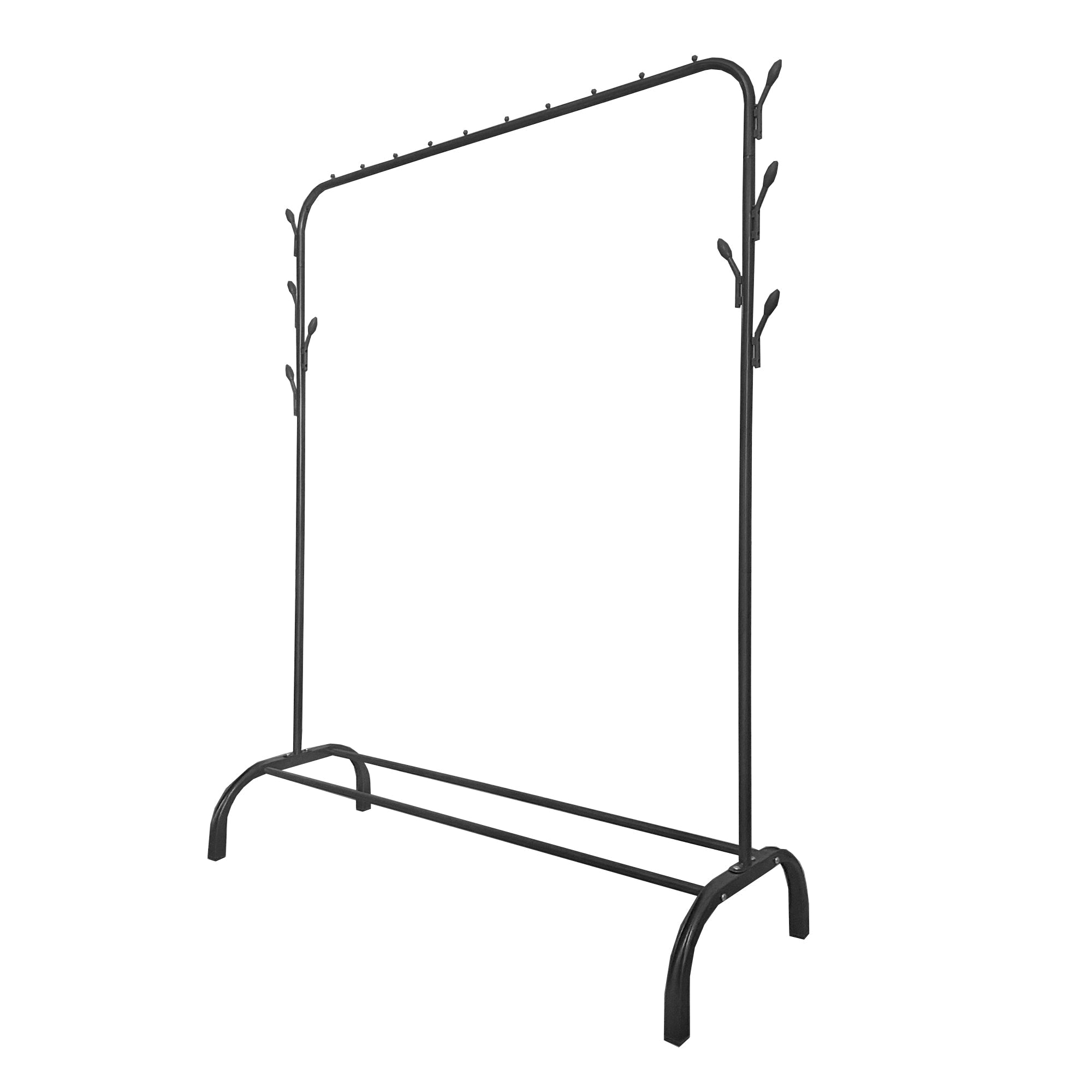 Perchero Burro Premium Rack 1 Stand Nyana Home 148x110x41cm, 1 barra para colgar, 1 balda inferior, 8 ganchos laterales - Nyana Store