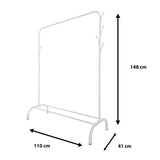 Perchero Burro Premium Rack 1 Stand Nyana Home 148x110x41cm, 1 barra para colgar, 1 balda inferior, 8 ganchos laterales - Nyana Store