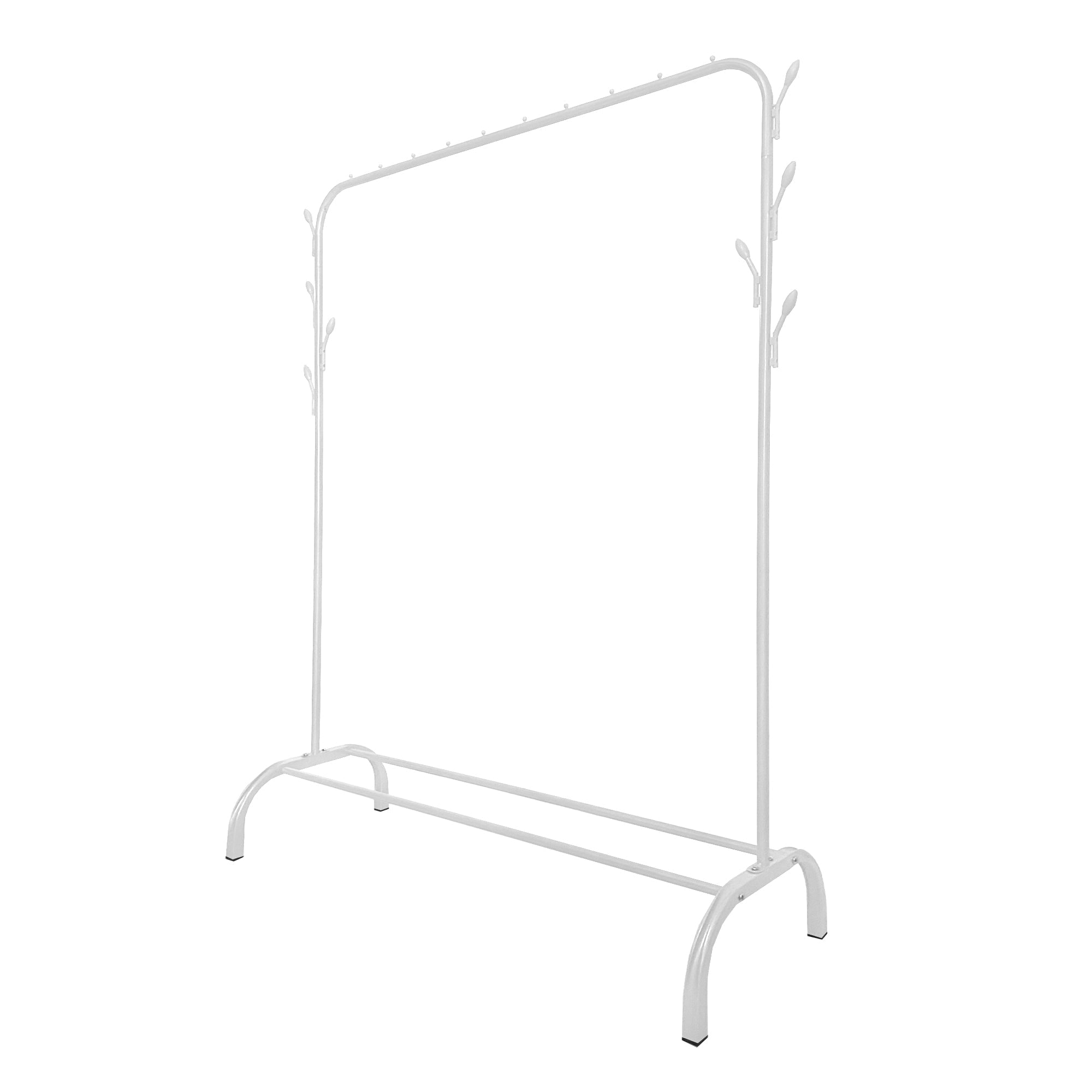 Perchero Burro Premium Rack 1 Stand Nyana Home 148x110x41cm, 1 barra para colgar, 1 balda inferior, 8 ganchos laterales - Nyana Store