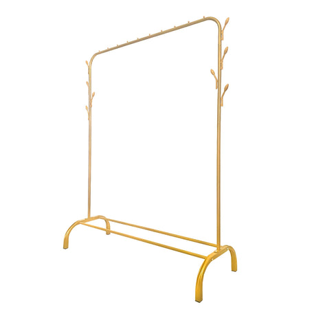 Perchero Burro Premium Rack 1 Stand Nyana Home 148x110x41cm, 1 barra para colgar, 1 balda inferior, 8 ganchos laterales - Nyana Store