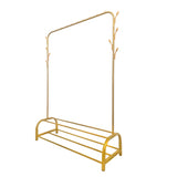 Perchero Burro Premium Rack 2 Stand Nyana Home 158x110x39cm, 1 barra para colgar, 8 ganchos laterales, 2 baldas inferiores - Nyana Store