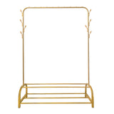 Perchero Burro Premium Rack 2 Stand Nyana Home 158x110x39cm, 1 barra para colgar, 8 ganchos laterales, 2 baldas inferiores - Nyana Store