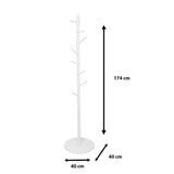 Perchero Premium Solid 8 colgadores Nyana Home 174x40x40cm Blanco 8 ganchos para colgar - Nyana Store