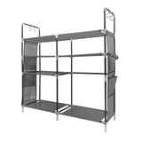Zapatero metálico modular Nyana Home hasta 21 pares 95x90x27cm, 4 bolsillos laterales, 4 alturas - Nyana Store